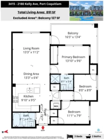 Aerial View of 3415 2180 Kelly Avenue, Port Coquitlam, BC