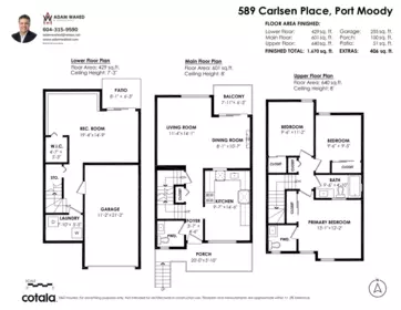 Aerial View of 589 Carlsen Place, Port Moody, BC