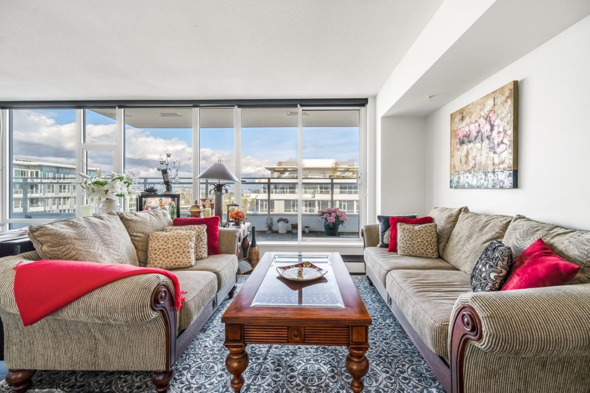 Living Room Photo of 1803 8800 Hazelbridge Way, Richmond, BC