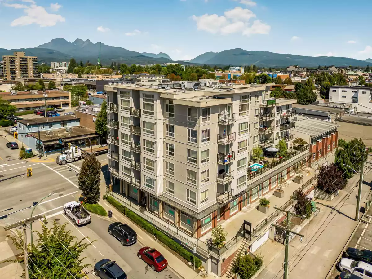 Aerial View of 604 22318 Lougheed Highway, Maple Ridge, BC