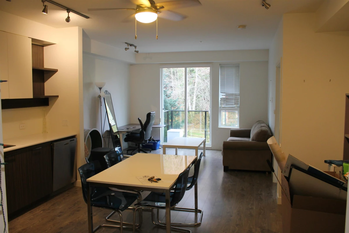 Living Room Photo of 303 9250 University High Street, Burnaby, BC