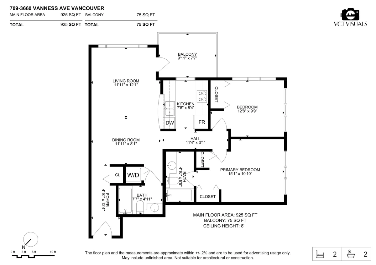 Living Room Photo of 709 3660 Vanness Avenue, Vancouver, BC