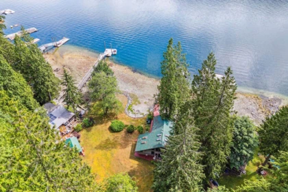 Aerial View of 12 & 13 Coldwell Beach, North Vancouver, BC
