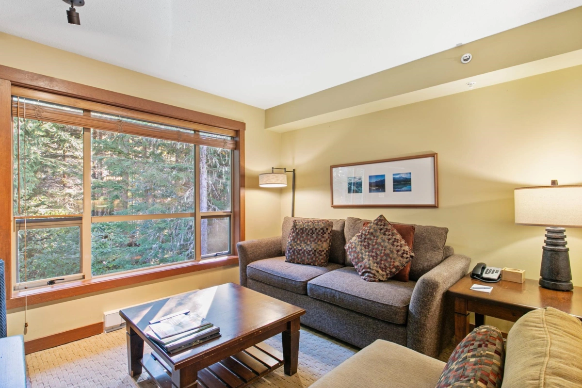 Living Room Photo of 405 G4 4653 Blackcomb Way, Whistler, BC