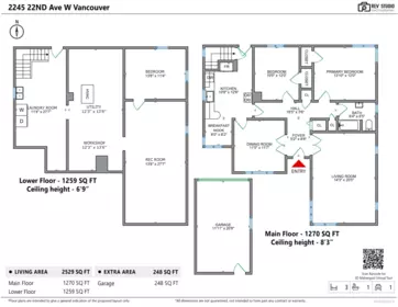 Aerial View of 2245 W 22nd Avenue, Vancouver, BC