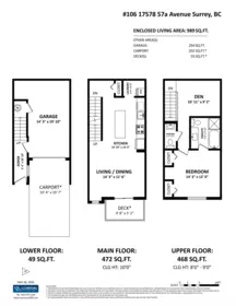 Basement Recreation Room Photo of 106 17578 57a Avenue, Surrey, BC