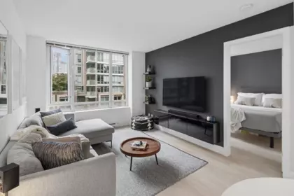 Living Room Photo of 606 1088 Richards Street, Vancouver, BC