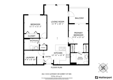 Powder Room Photo of 402 13555 Gateway Drive, Surrey, BC