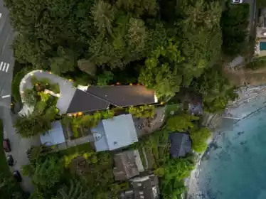 Aerial View of 3478 Marine Drive, West Vancouver, BC