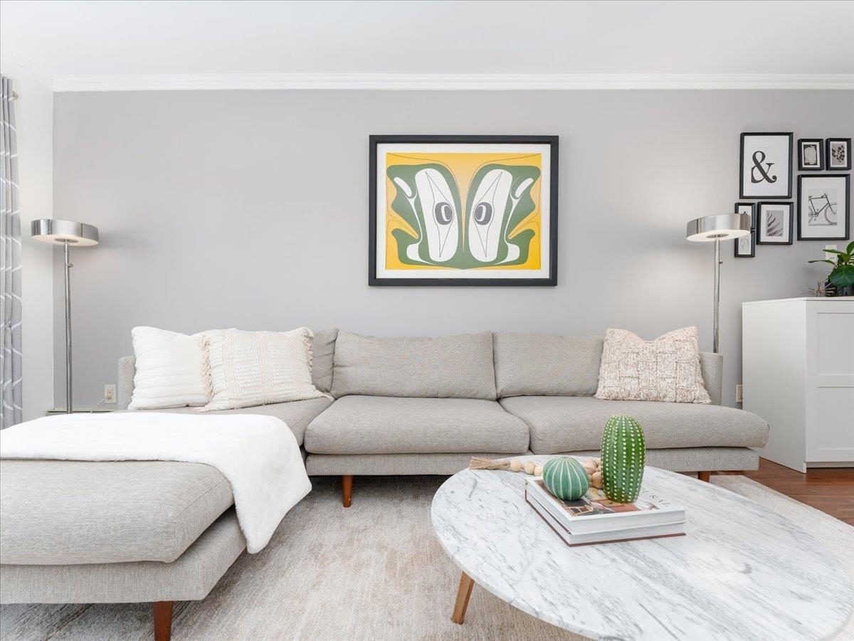 Living Room Photo of 301 155 E 5th Street, North Vancouver, BC