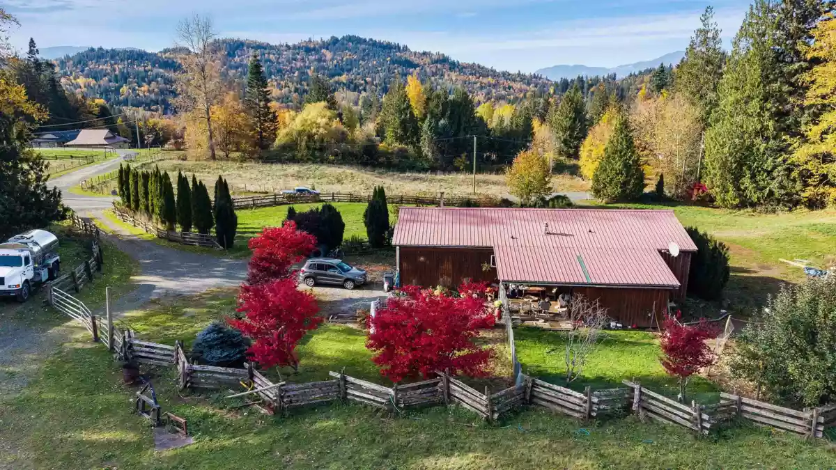Aerial View of 5545 Graham Drive, Chilliwack, BC