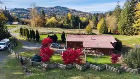 Aerial View of 5545 Graham Drive, Chilliwack, BC