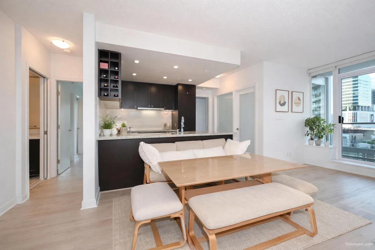 Living Room Photo of 802 821 Cambie Street, Vancouver, BC