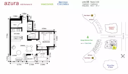 Backyard Photo of 3108 1438 Richards Street, Vancouver, BC