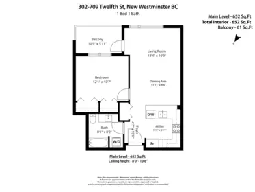 Aerial View of 302 709 12th Street, New Westminster, BC