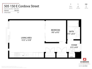 505 150 E Cordova Street, Vancouver, BC, Vancouver — Apartment/Condo for sale