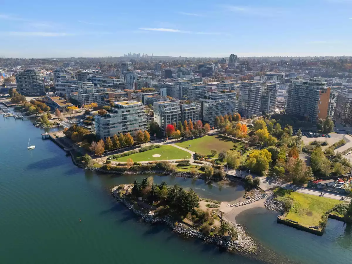 Aerial View of 805 1616 Columbia Street, Vancouver, BC