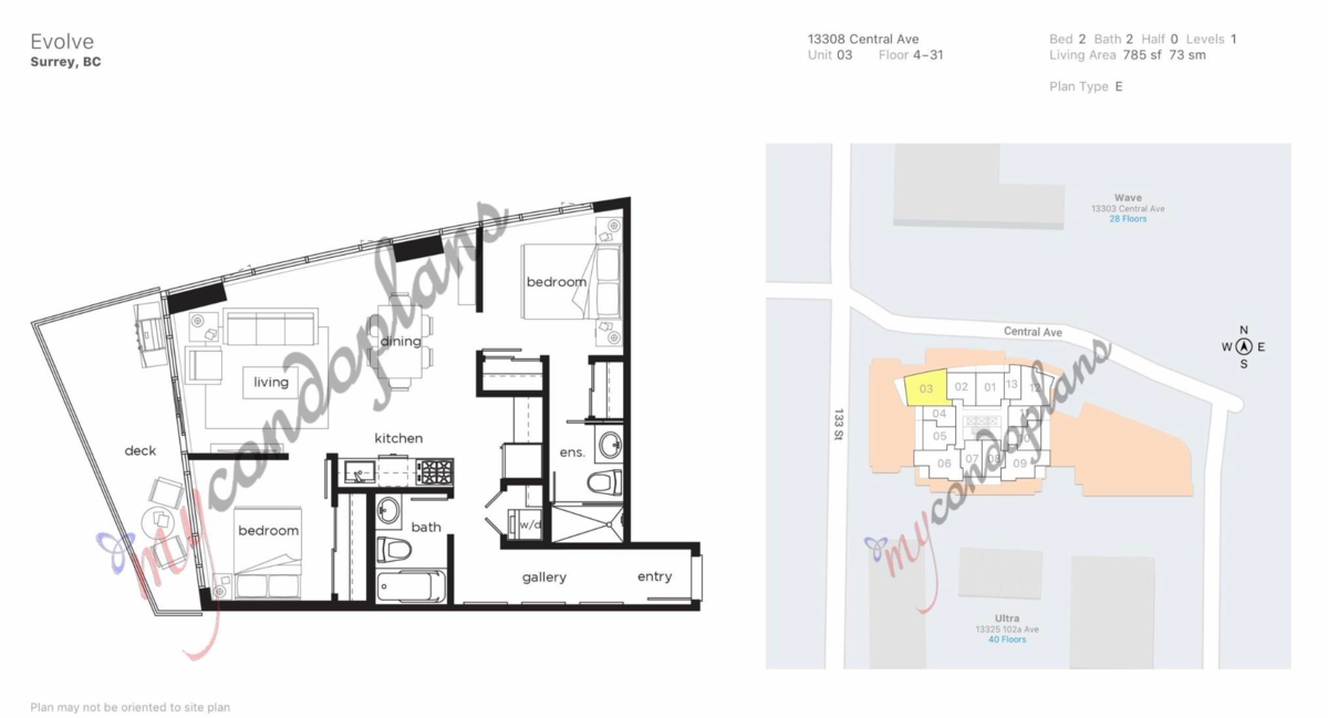 Exterior Rear Photo of 1103 13308 Central Avenue, Surrey, BC