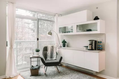 Front exterior of 302 9288 University Crescent, Burnaby, BC