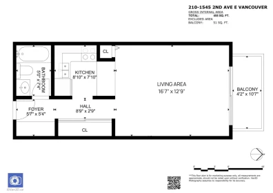 Bedroom 3 Photo of 210 1545 E 2nd Avenue, Vancouver, BC