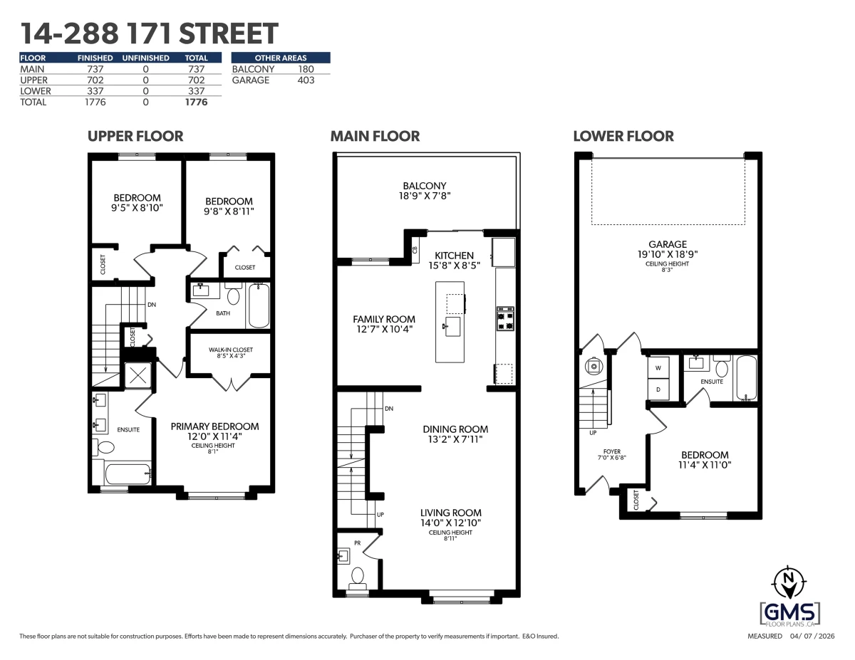Exterior Rear Photo of 14 288 171 Street, Surrey, BC