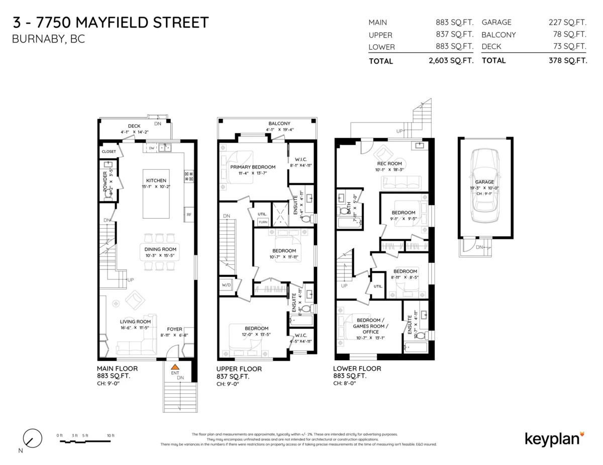 Exterior Rear Photo of 3 7750 Mayfield Street, Burnaby, BC