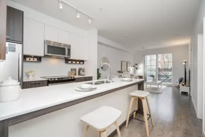 Kitchen Island Photo of 213 618 Como Lake Avenue, Coquitlam, BC