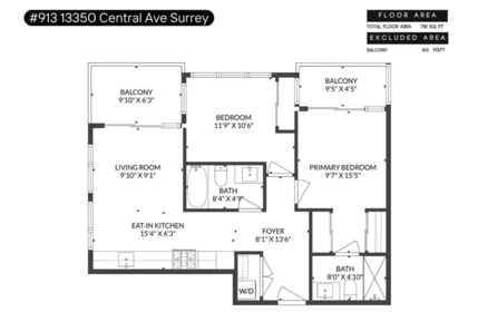 Laundry Room Photo of 913 13350 Central Avenue, Surrey, BC