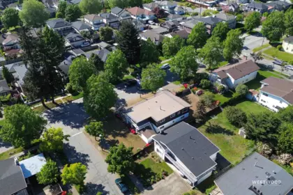 Aerial View of 6858 Tyne Street, Vancouver, BC