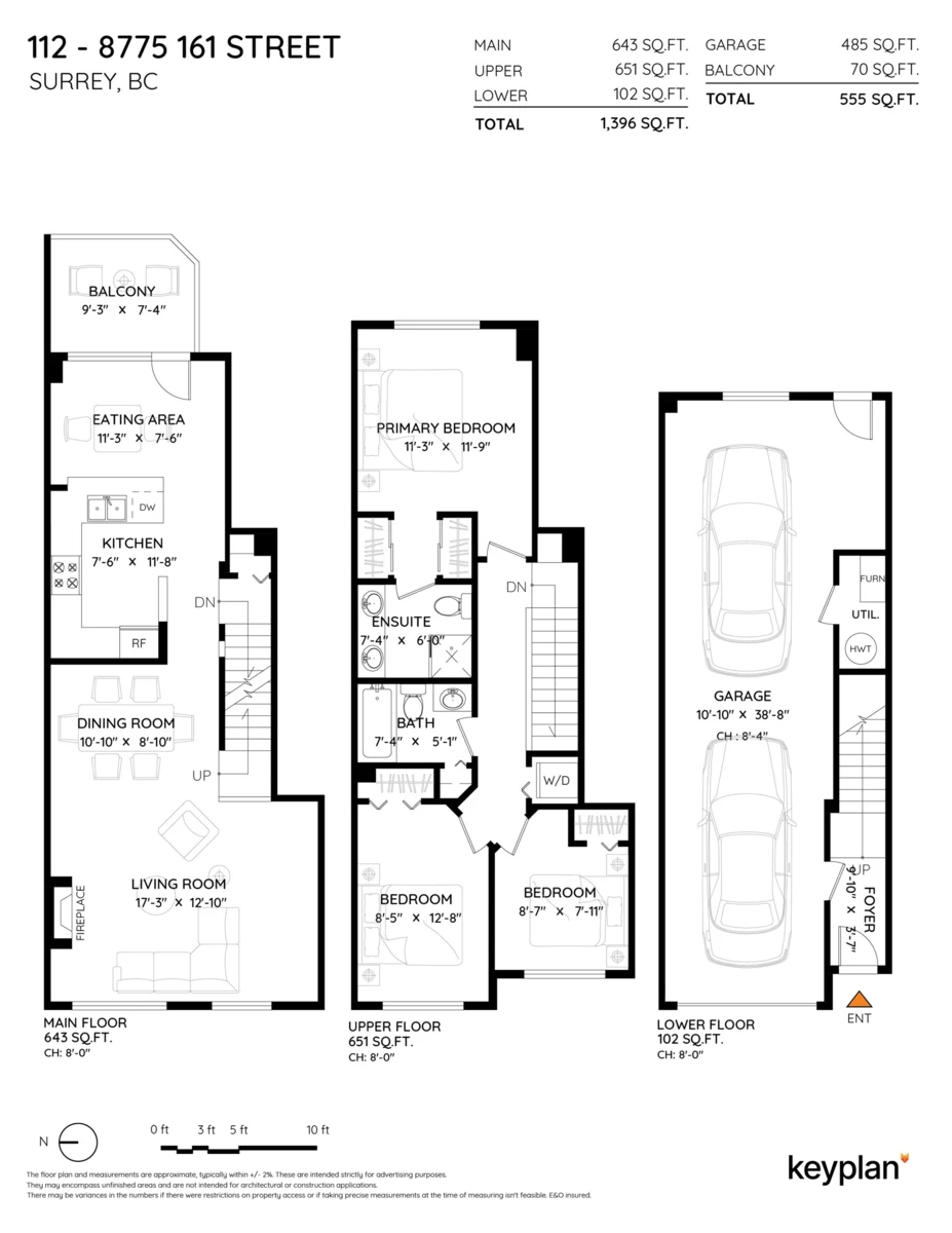 Living Room Photo of 112 8775 161 Street, Surrey, BC