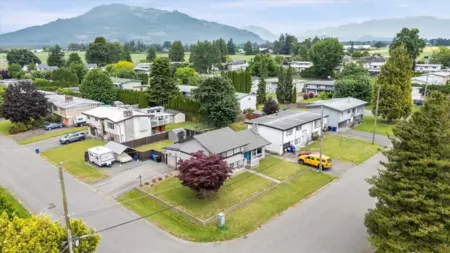 Aerial View of 46551 Teton Avenue, Chilliwack, BC