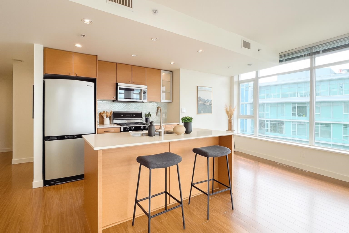 Living Room Photo of 1708 5900 Alderbridge Way, Richmond, BC