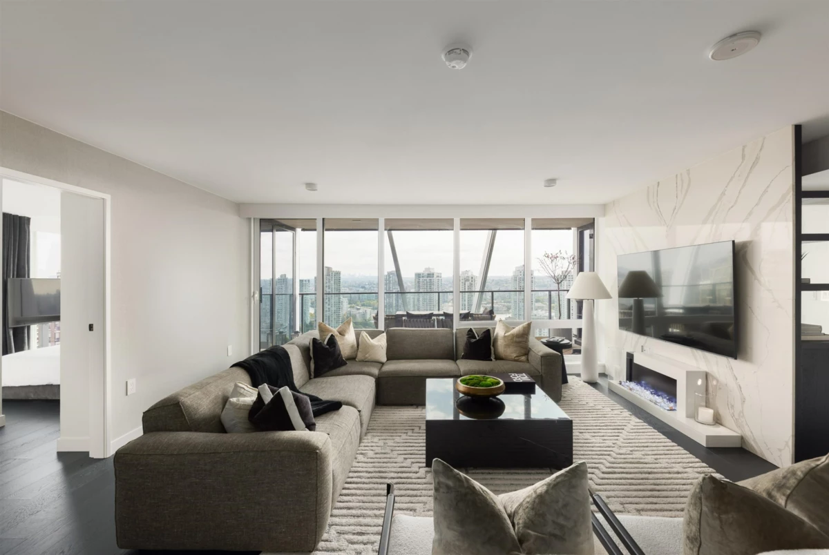 Living Room Photo of 2504 1111 Richards Street, Vancouver, BC