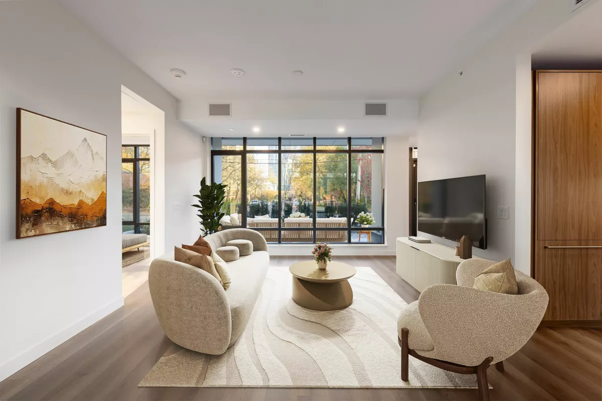 Living Room Photo of 106 5987 Wilson Avenue, Burnaby, BC