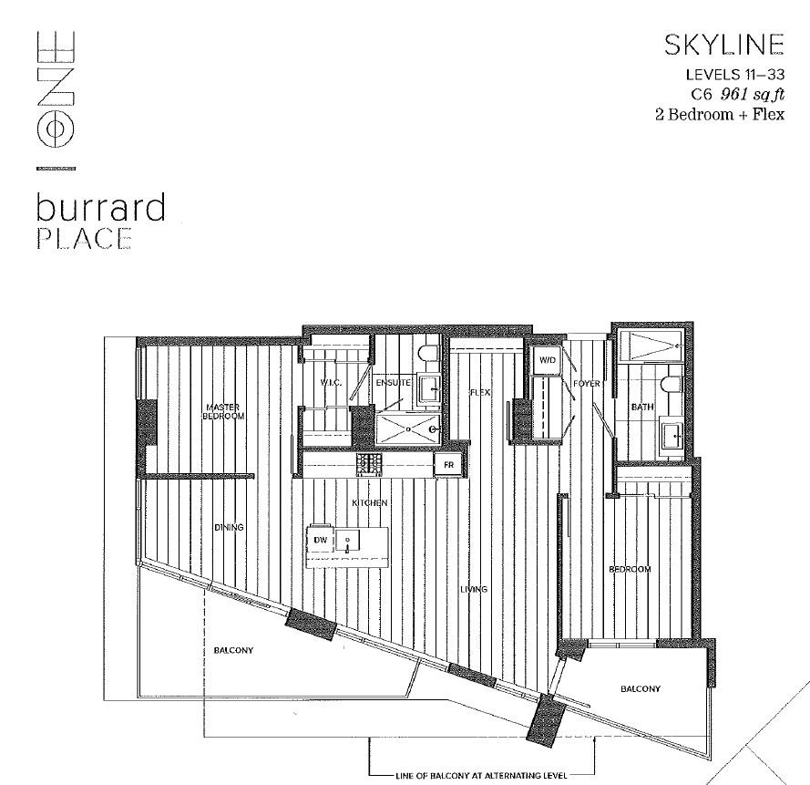 Kitchen Island Photo of 3309 1289 Hornby Street, Vancouver, BC