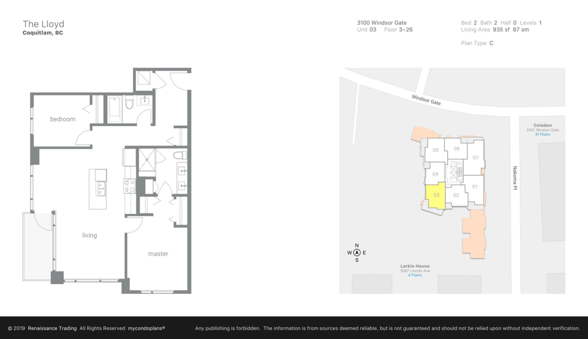 Outdoor Patio Photo of 403 3100 Windsor Gate, Coquitlam, BC