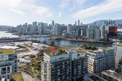 Aerial View of 1402 181 W 1st Avenue, Vancouver, BC