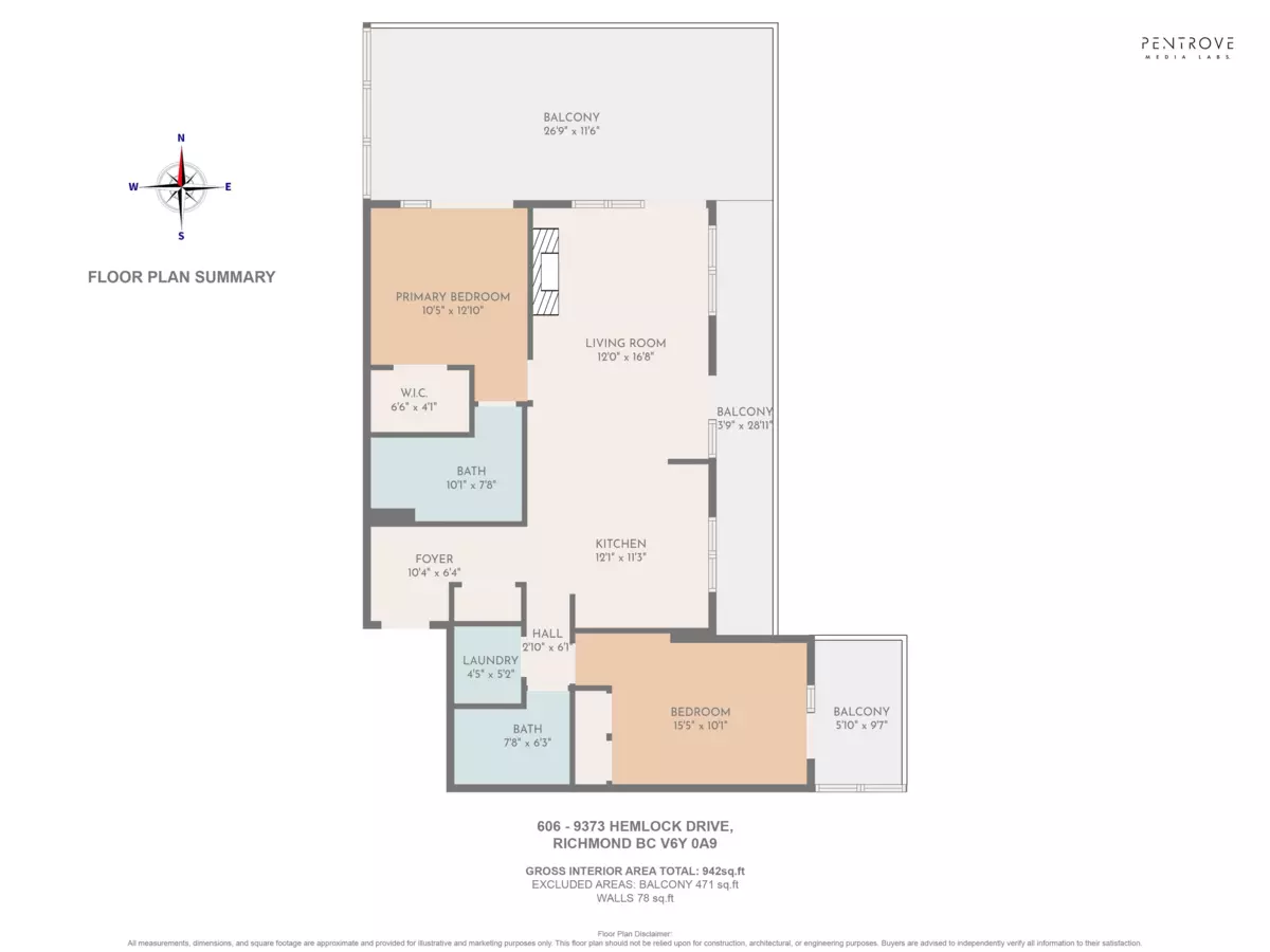 Living Room Photo of 606 9373 Hemlock Drive, Richmond, BC