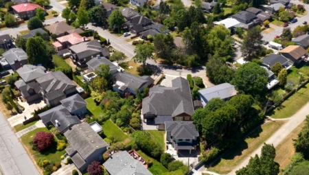 Aerial View of 8760 Fairdell Crescent, Richmond, BC