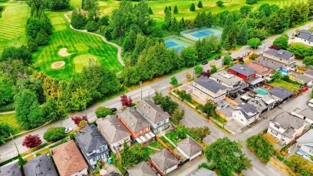 Aerial View of 75 E 56th Avenue, Vancouver, BC