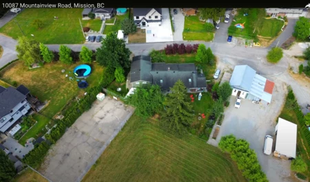 Aerial View of 10087 Mountainview Road, Mission, BC