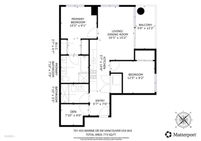 Loft / Bonus Room Photo of 701 455 SW Marine Drive, Vancouver, BC