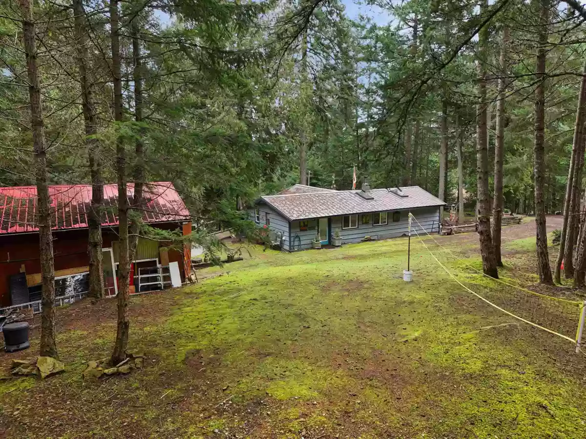 Aerial View of 493 Abbott Road, Mayne Island, BC