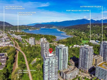 Aerial View of 405 308 Morrissey Road, Port Moody, BC