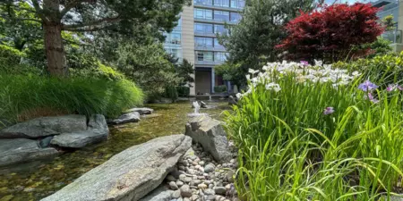 Aerial View of 410 Beach Crescent, Vancouver, BC