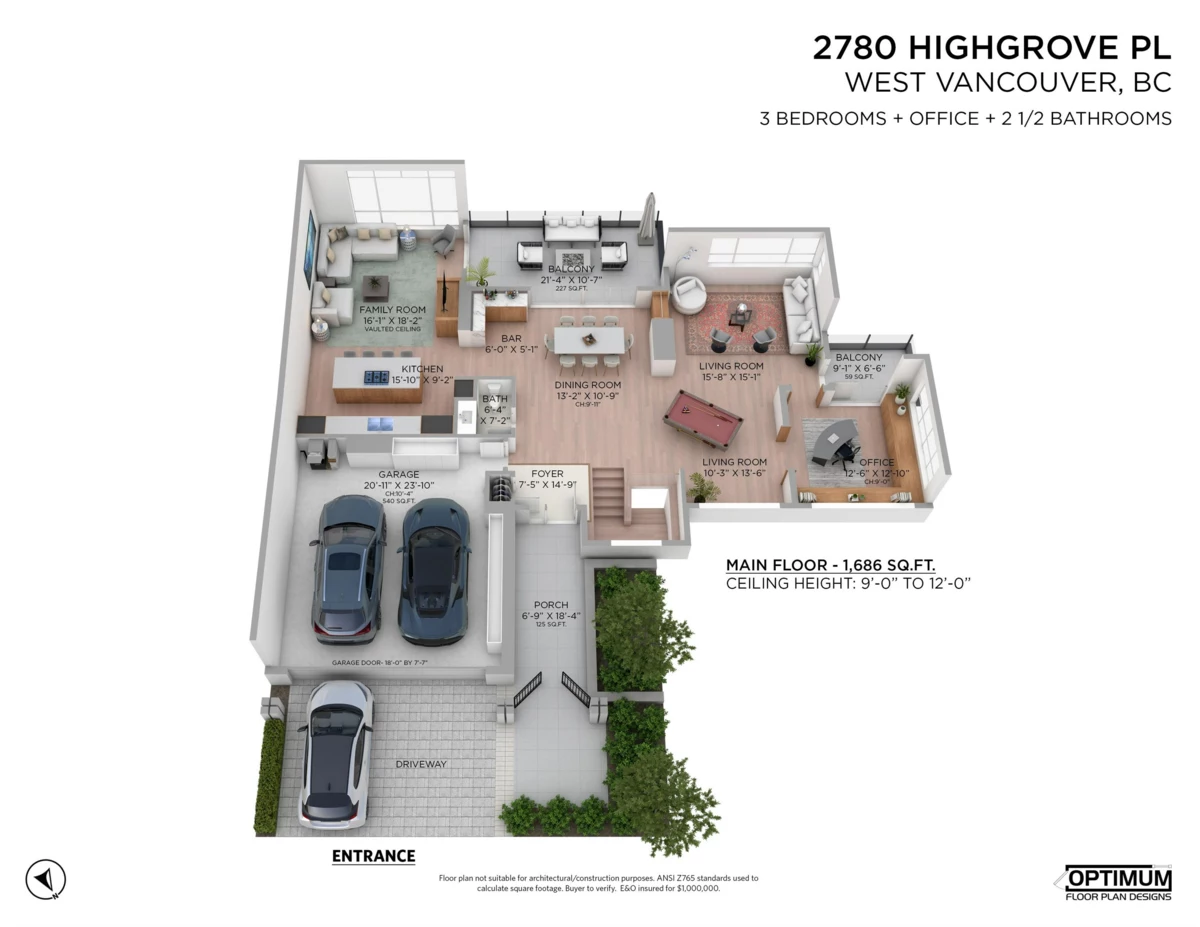 Aerial View of 2780 Highgrove Place, West Vancouver, BC