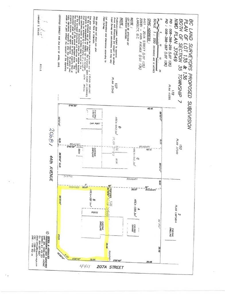 Exterior Front Photo of Lot B 207a Street, Langley, BC