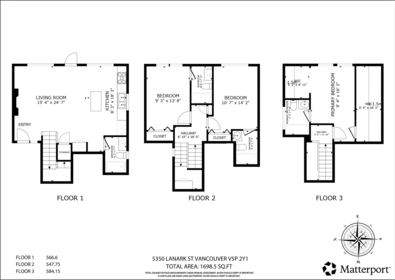 Aerial View of 5350 Lanark Street, Vancouver, BC