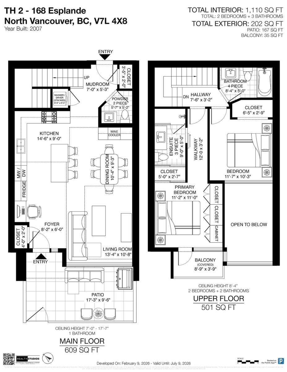 Bedroom 2 Photo of TH2 168 E Esplanade Avenue, North Vancouver, BC