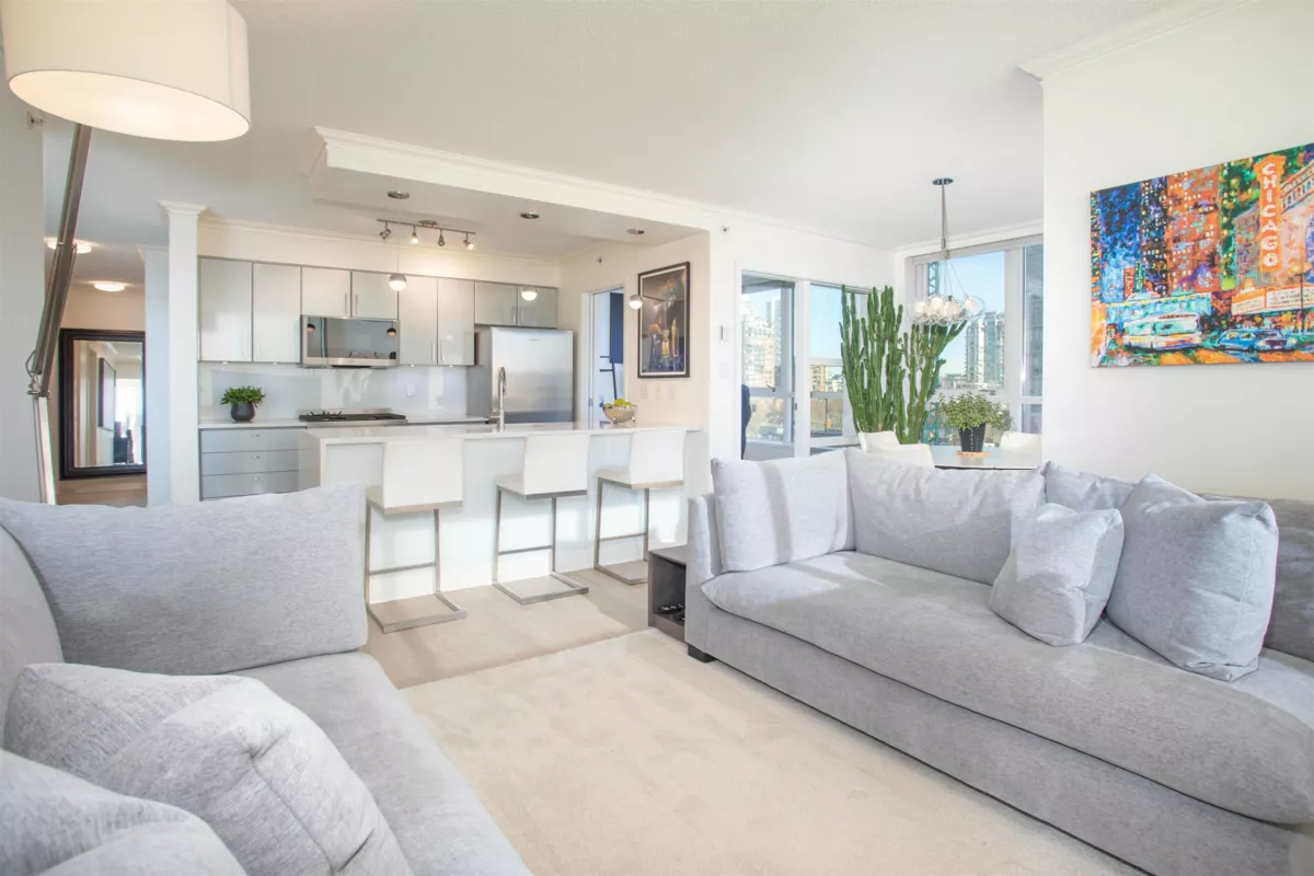 Living Room Photo of 302 1438 Richards Street, Vancouver, BC
